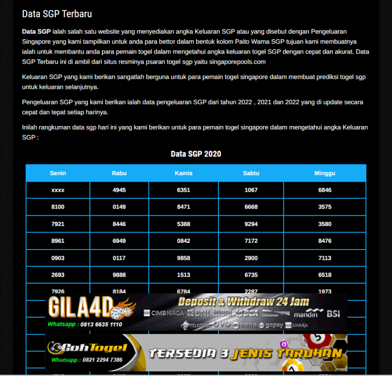 15+ Data Pengeluaran Sgp Lotto 2022